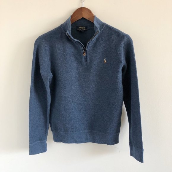 Polo Ralph Lauren Other - Polo Ralph Lauren Blue Zip Pullover M 10-12 100% Cotton